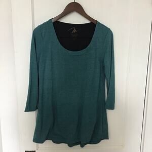 Miracle body by miraclesuit teal tunic blouse size medium shapewear